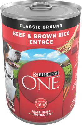 Purina ONE SmartBlend Classic Ground Beef & Brown Rice Entree Adult Canned Dog Food