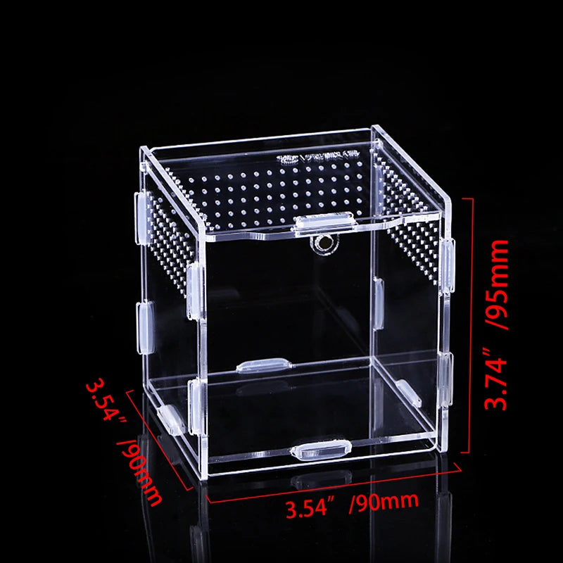 Acrylic Reptile Breeding Box Transparent Terrarium Habitat Insect Spider Lizard Scorpion Feeding Cage Arboreal Enclosure Case