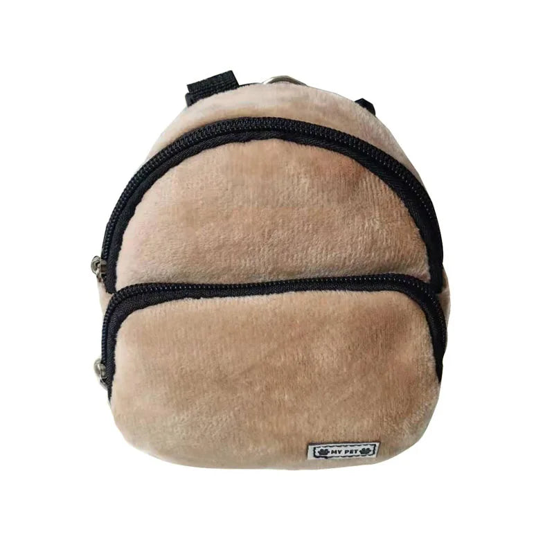 Cute Plush Pet Dog Backpack Outdoor Portable Dog Snack Bag Adjustable Pet Backpack With D-ring Puppy Bag Dog Accessories