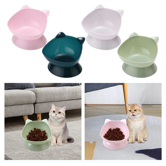 Raised Cat Bowl Small Dog Waterer Protect Pet's Spine Stable Durable Tilted Pet Feeder Kitten Water Bowl for Small Medium Dogs