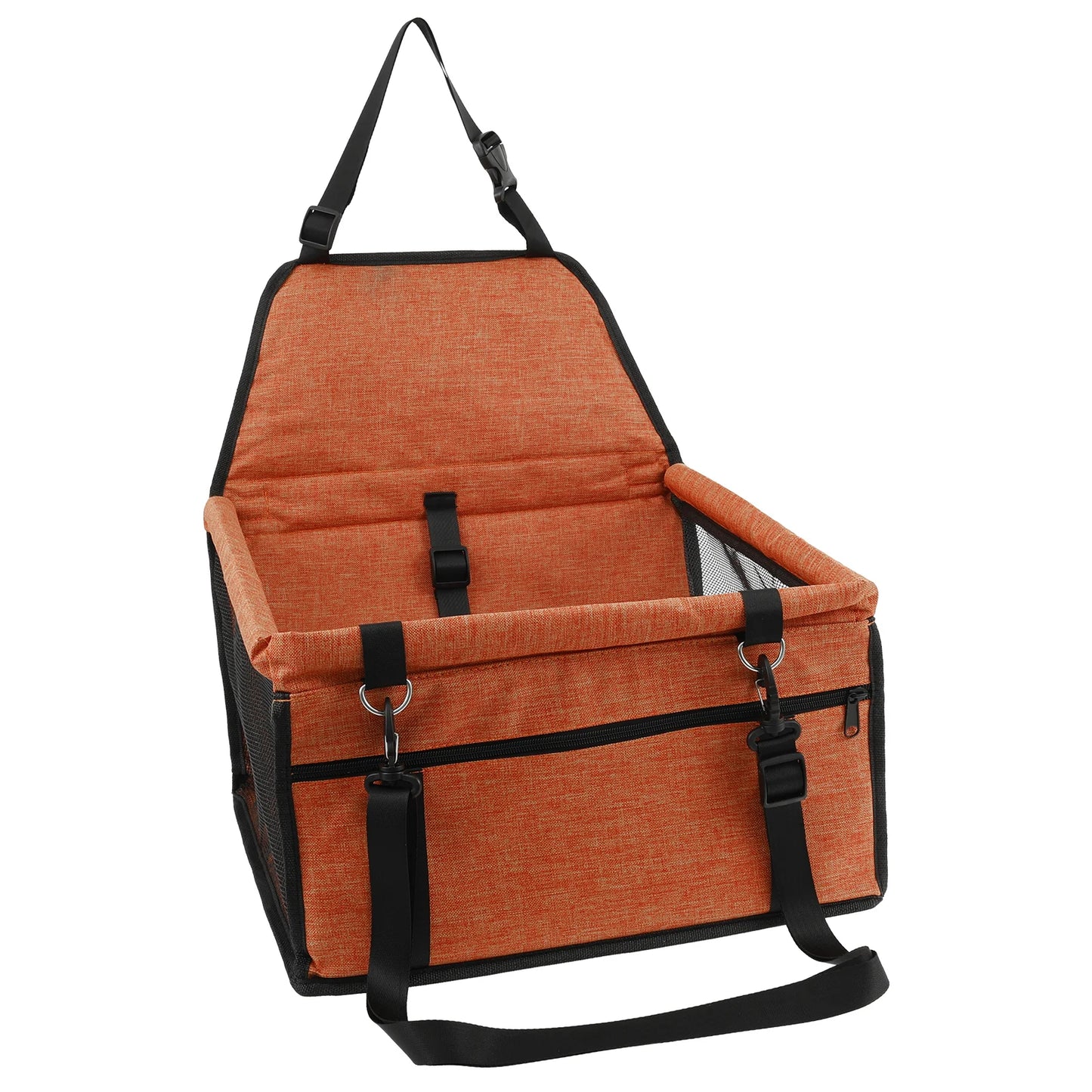 Dog Car Seat Puppy Booster Seat With Safety Lock Scratch Proof Adjustable Strap Travel Car Box for Small to Medium Dog