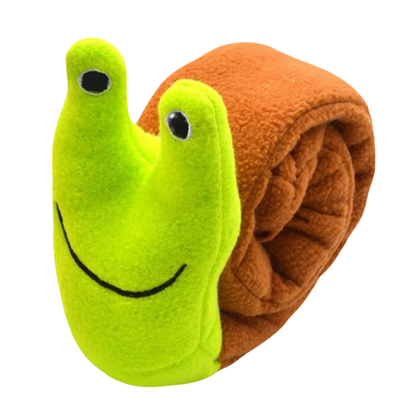 Dog Puzzle Feeder Interactive Toy Indestructible Plush Sound Squeak Puppy Toys For Resistant Foldable Snail Dogs Supplies