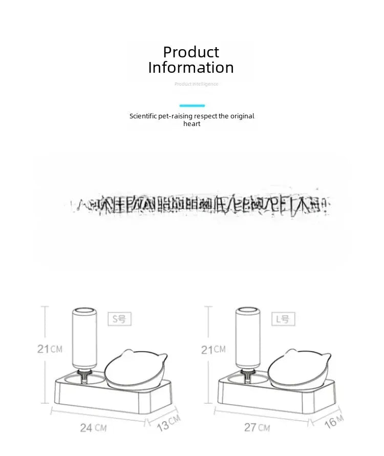 Double Bowl Automatic Watering Pet Anti-overturn Rice Plastic Cat Dog Food Bowl Cats Dogs Pet Tableware