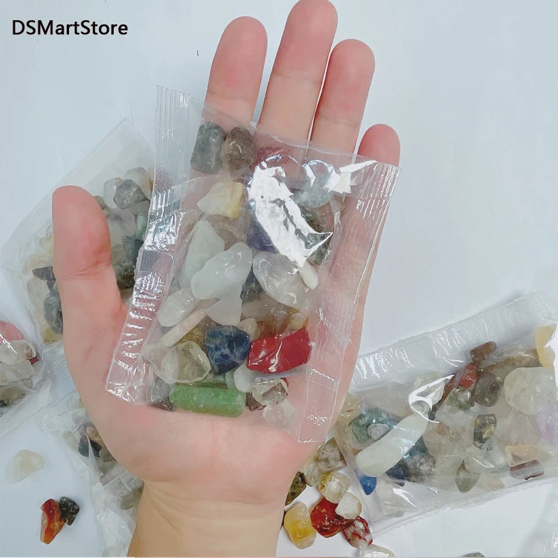 100g Natural Stones Mixed Crystal Material Crystal Gravel Stone Chips Ore Minerals Reiki Specimen Gemstones Aquarium Decoration