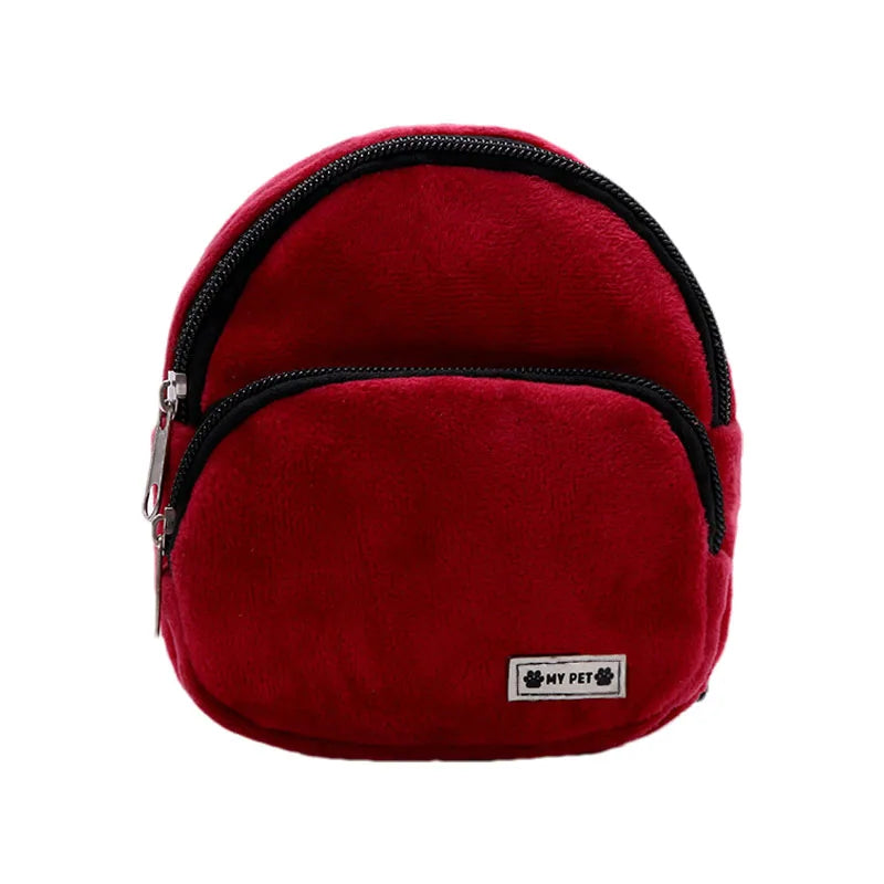 Cute Plush Pet Dog Backpack Outdoor Portable Dog Snack Bag Adjustable Pet Backpack With D-ring Puppy Bag Dog Accessories