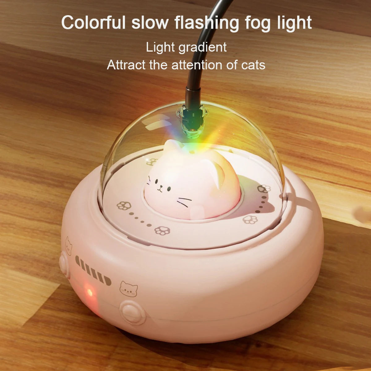 Intelligent Cat Teaser Toys Bionic Red Dot Laser with Rainbow Light Obstacle Avoidance Cat Toy USB Charging Automatic Standby