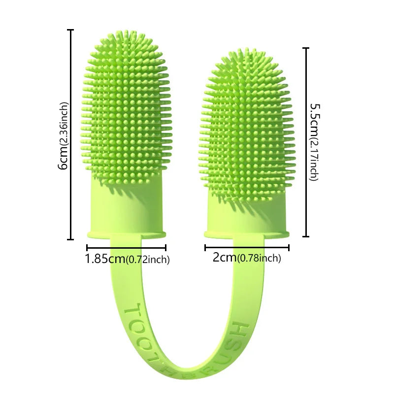 Pet Two-finger Toothbrush Dog Cat Pet Super Soft Teeth Clean Breath Care Tooth Brush Clean Tool Dog Cat Toothbrush Accessories