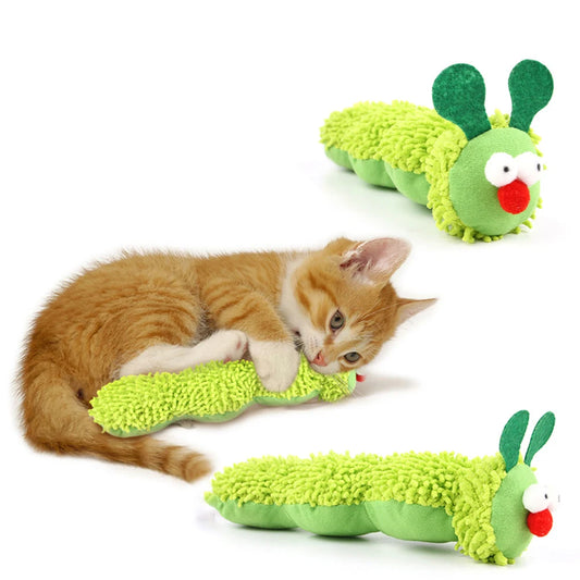 Cat Chew Toys Caterpillar Catnip Molar Toy – Silvervine Interactive Teaser for Cats, Mouth Cleaning Kitten Toy and Fun Pet Supplies Accessories