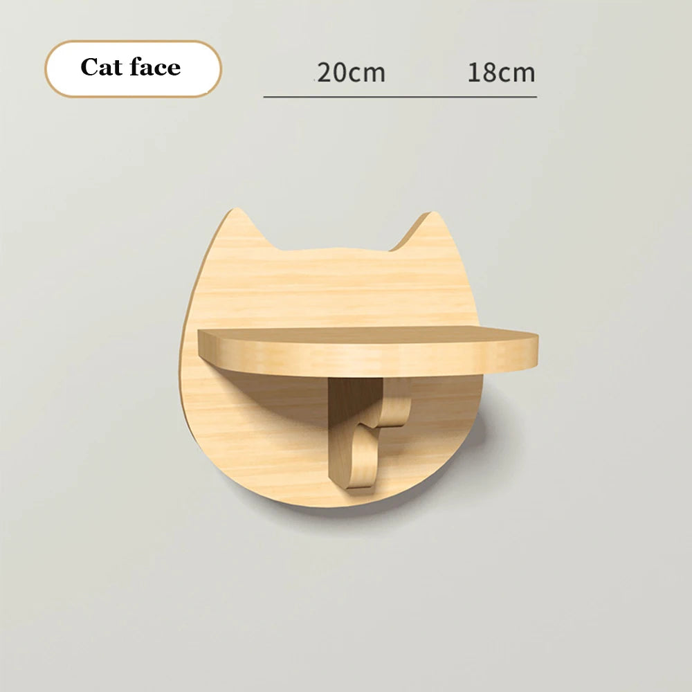 Cat Climbing Shelves Wall Mounted Cat Tree Wooden Furniture Scratcher Jumping Platform Rope Ladder Cat Sleeping and Playing
