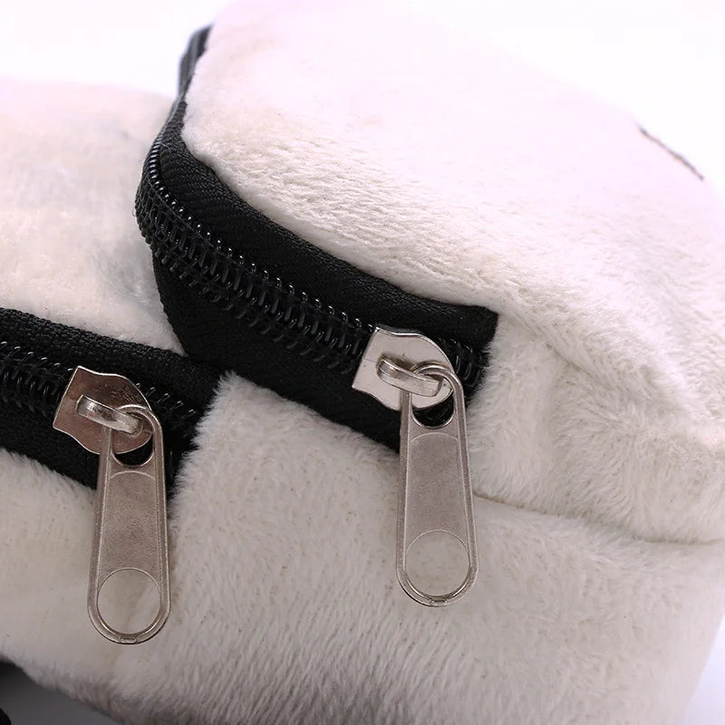 Cute Plush Pet Dog Backpack Outdoor Portable Dog Snack Bag Adjustable Pet Backpack With D-ring Puppy Bag Dog Accessories