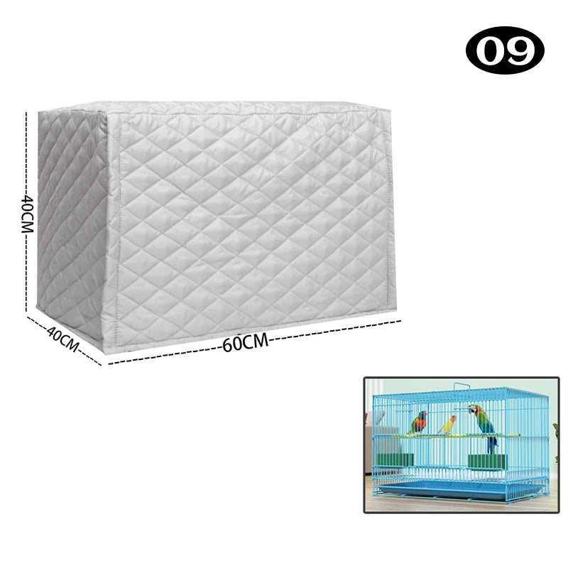 Winter Warm Bird Cage Cover Cotton Quilted Cage Cover Canopy Rain Proof Protective Parrot Cage Accessories
