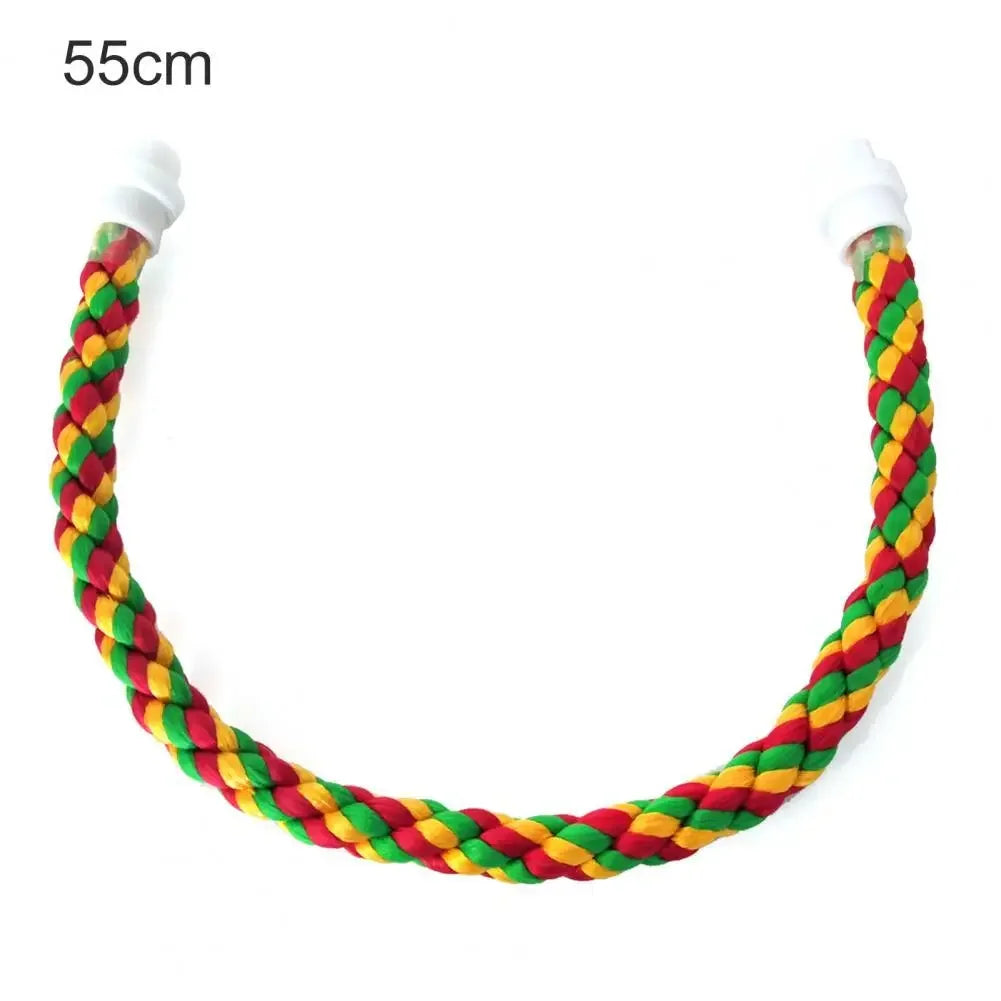 Bird Bite Toy Multi-color Parrot Standing Woven Rope Toy Bird Chew Toy Bendable Pet Parrot Standing Perches For Parakeet
