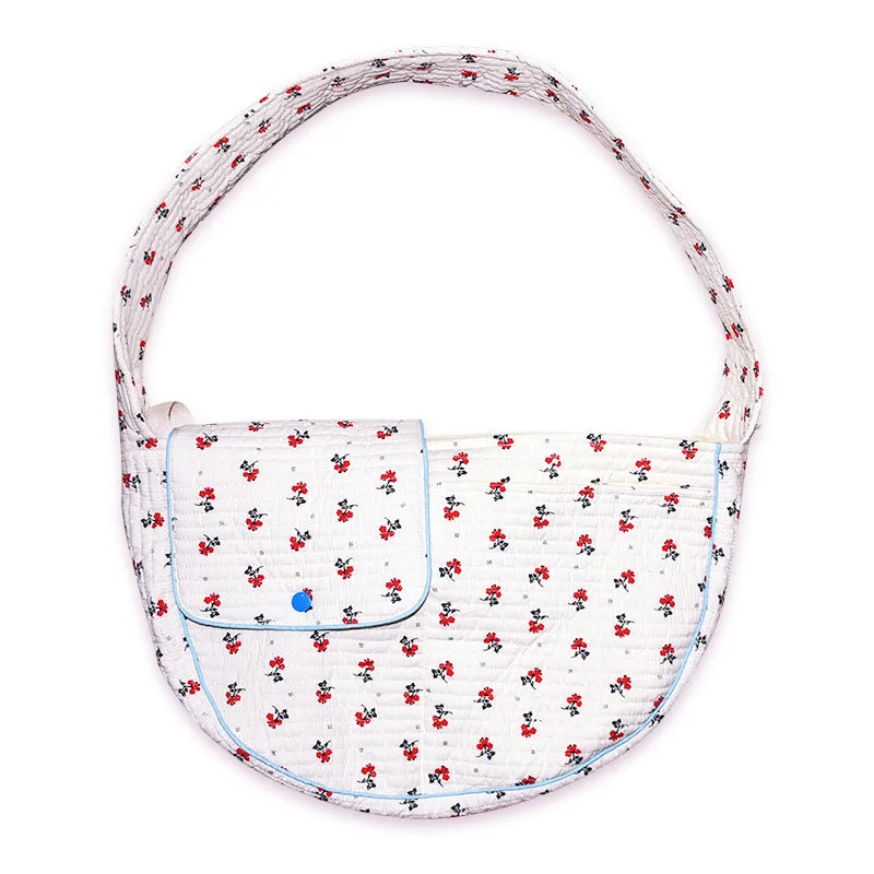 Handmade Dog Bag Pet Kitten Carrier Outdoor Travel Handbag Canvas Single Shoulder Cat Bag Sling Comfort Tote Bag Breathable