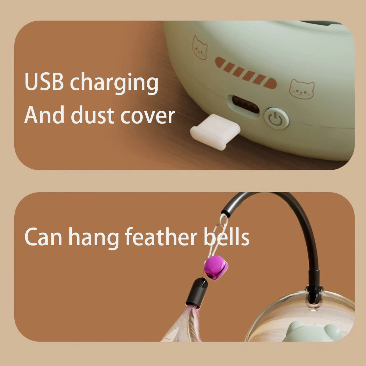 Intelligent Cat Teaser Toys Bionic Red Dot Laser with Rainbow Light Obstacle Avoidance Cat Toy USB Charging Automatic Standby