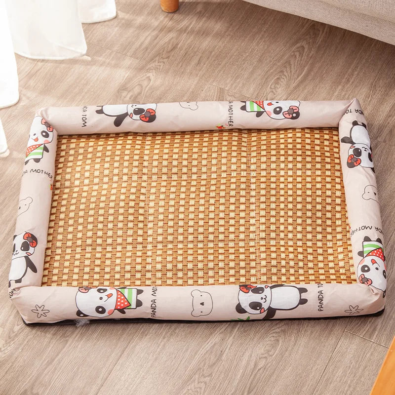 Pet Summer Mat Dog Cooling Sofa Breathable Pad Moistureproof Rattan Wear Cat Mat