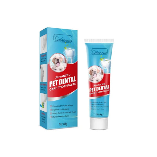 Pet Oral Care Toothpaste Edible for Cats and Dogs Removes Tartar Plaque Freshens Breath Prevents Teeth Calculus
