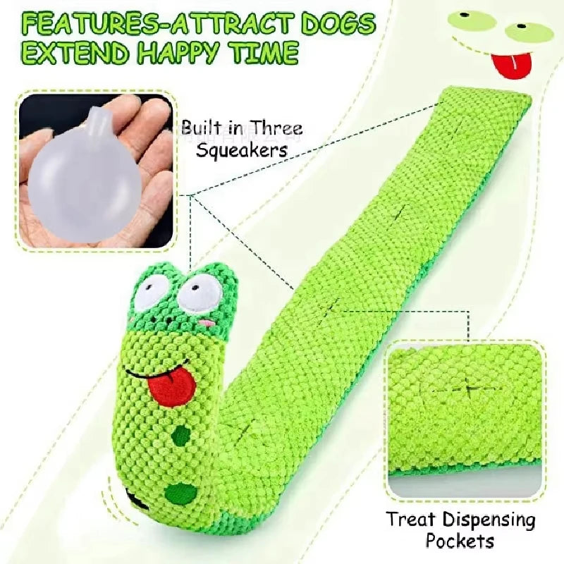 Dog Puzzle Feeder Interactive Toy Indestructible Plush Sound Squeak Puppy Toys For Resistant Foldable Snail Dogs Supplies