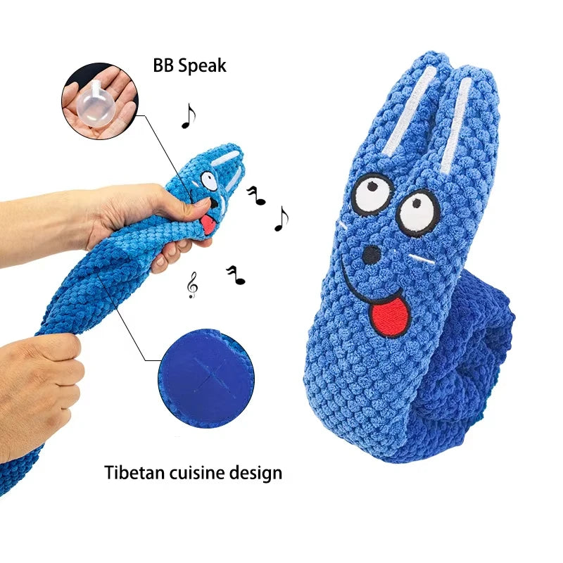 Dog Puzzle Feeder Interactive Toy Indestructible Plush Sound Squeak Puppy Toys For Resistant Foldable Snail Dogs Supplies