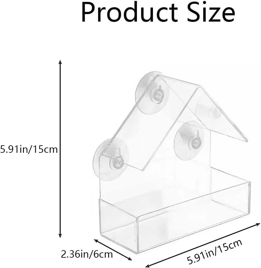 Bird Feeder Birds House for Outdoor, Window Bird Feeder with Strong Suction Cups for Wild Birds, Cardinal, Bluebird