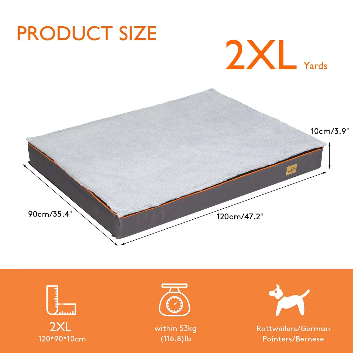 Dog Pet Bed Large Padded Orthopedic Dog Bed Foam Cushion Pets Pillow Bed with Washable Cover