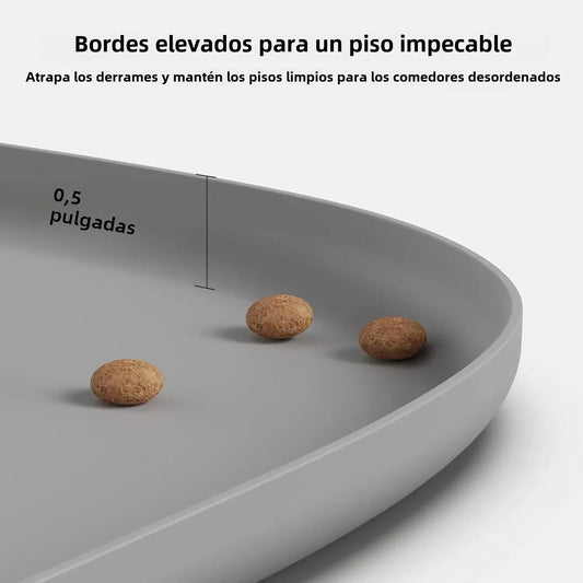 Silicone Pet Feeding Mat, Anti Slip Cat/Dog Food Tray With Raised Edges, Automatic Feeder And Water Dispenser Feeding Mat