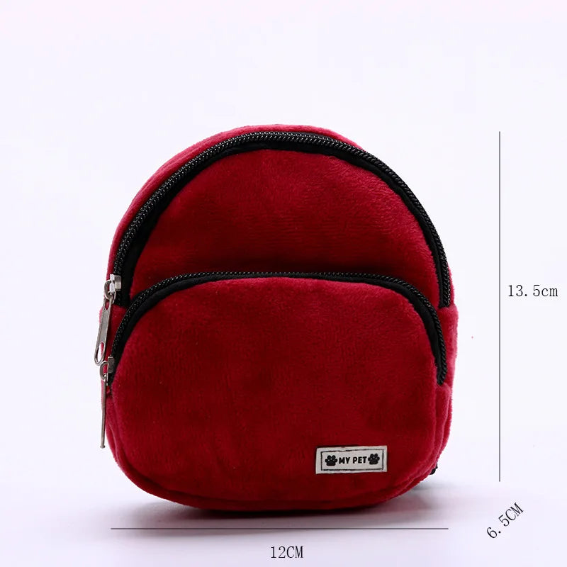 Cute Plush Pet Dog Backpack Outdoor Portable Dog Snack Bag Adjustable Pet Backpack With D-ring Puppy Bag Dog Accessories