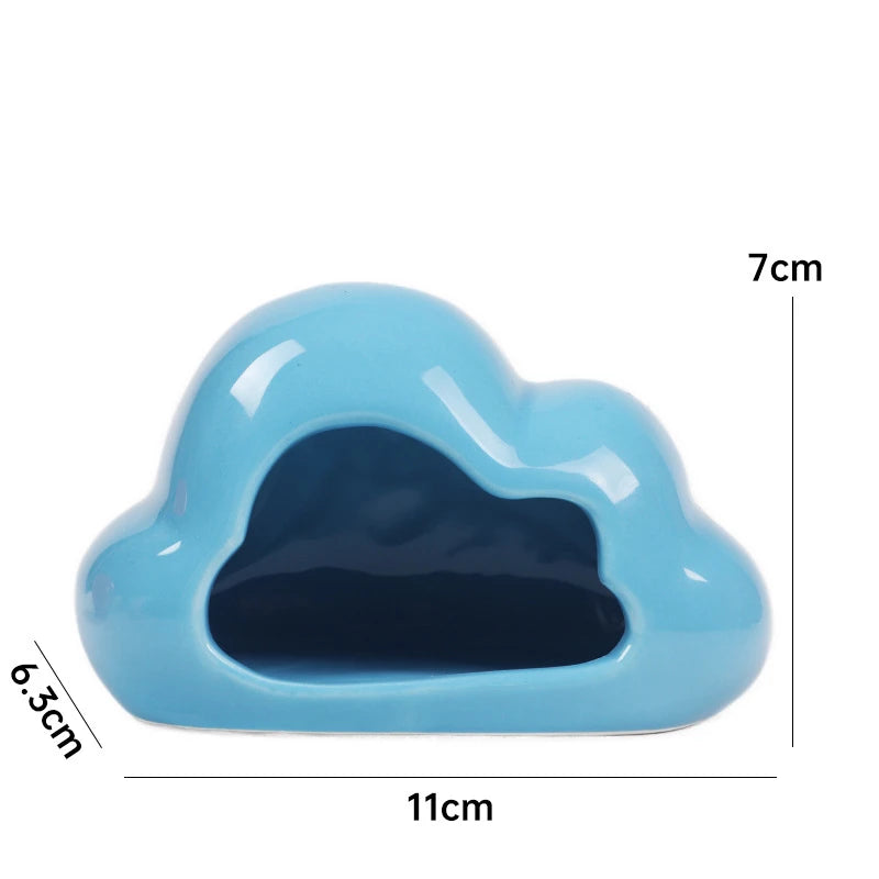 Small Animal Hideout Ceramic Hamster House Chinchilla Mini Hut Cave Cage Accessories for Dwarf Hamsters Gerbils and Hedgehog