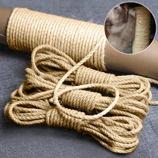 33/66/164ft Natural Sisal Rope Cat Scratcher Rope Tree Scratching DIY Toy Paw Claw Furniture Protector Scratching Post