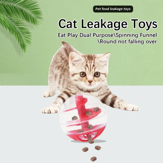 Cat Spiral Ball Educational Toy – Resistant Bite, Dual-Use Food Dispenser for Training and Play, Fun Round Ball for Cats to Eat and Chase