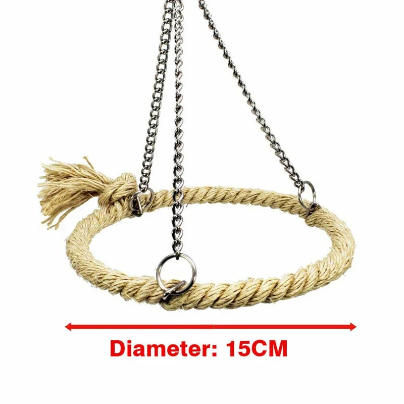 Bird Rope Ring Swing Toys Budgie Cockatiel Hanging Cage Hammock Perch Parrot Toy Bird Toy Bird Accessories Pet Toys