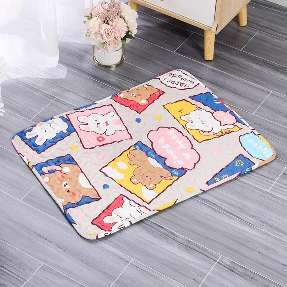 Summer Mat Pet Cooling Ice Blanket Mat Moisture Proof Dog Floor Sofa Cushion Skin Friendly Cat Sleep Breathable Pet Bed Covers