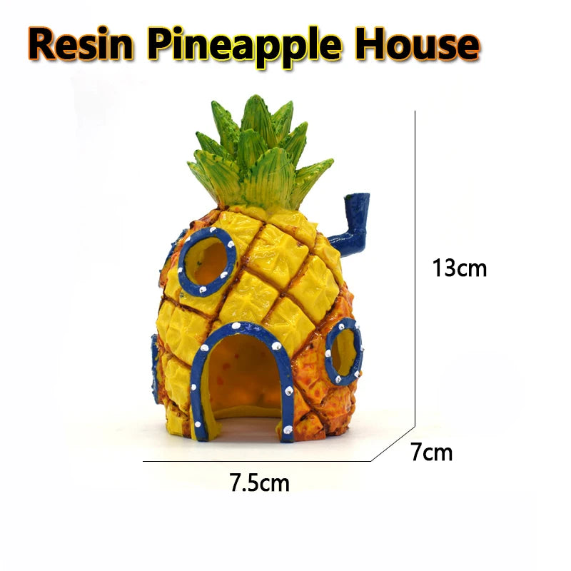 Aquarium Decoration Landscaping Accessories Fish Tank Aquarium Decoration Cartoon Character Pineapple house decoration