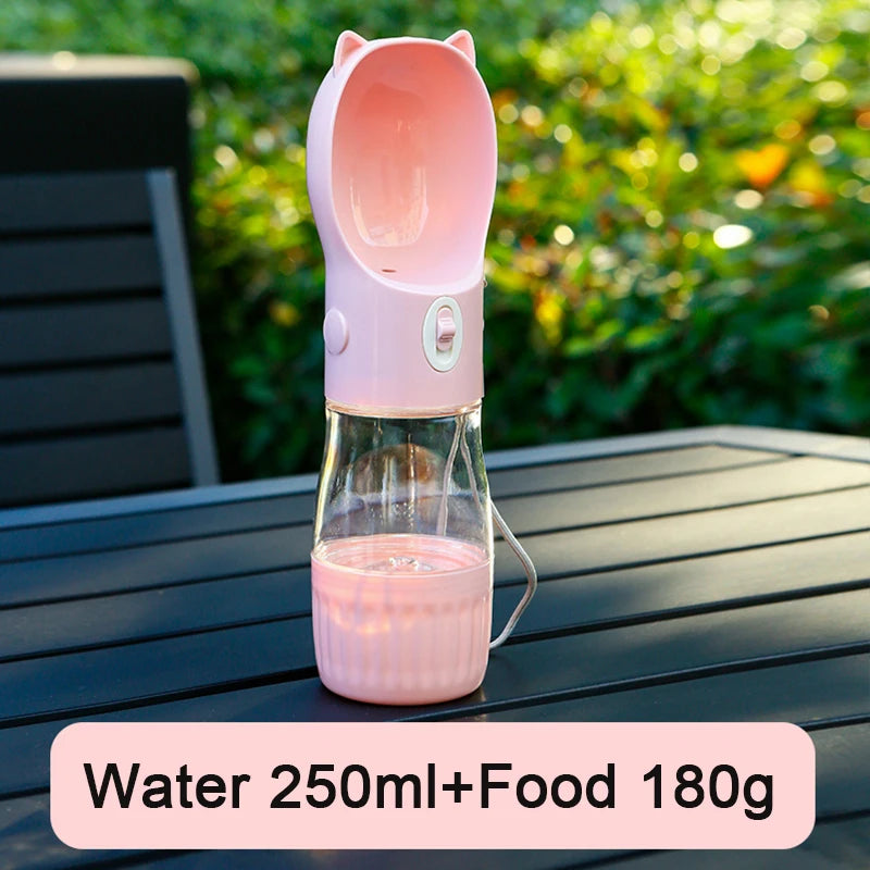 Pet Dog Water Bottle With Food Container For Small Medium Big Dogs Portable Travel Puppy Cat Water Dispenser Chihuahua Feeder