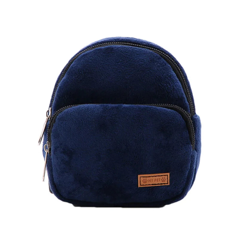 Cute Plush Pet Dog Backpack Outdoor Portable Dog Snack Bag Adjustable Pet Backpack With D-ring Puppy Bag Dog Accessories
