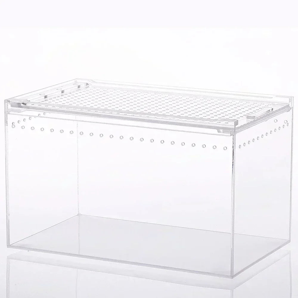 Reptile Habitat Acrylic Breeding Box Transparent Acrylic Leak-proof Cage Spider Lizard Snake Scorpion Habitat Insect Feeding Box
