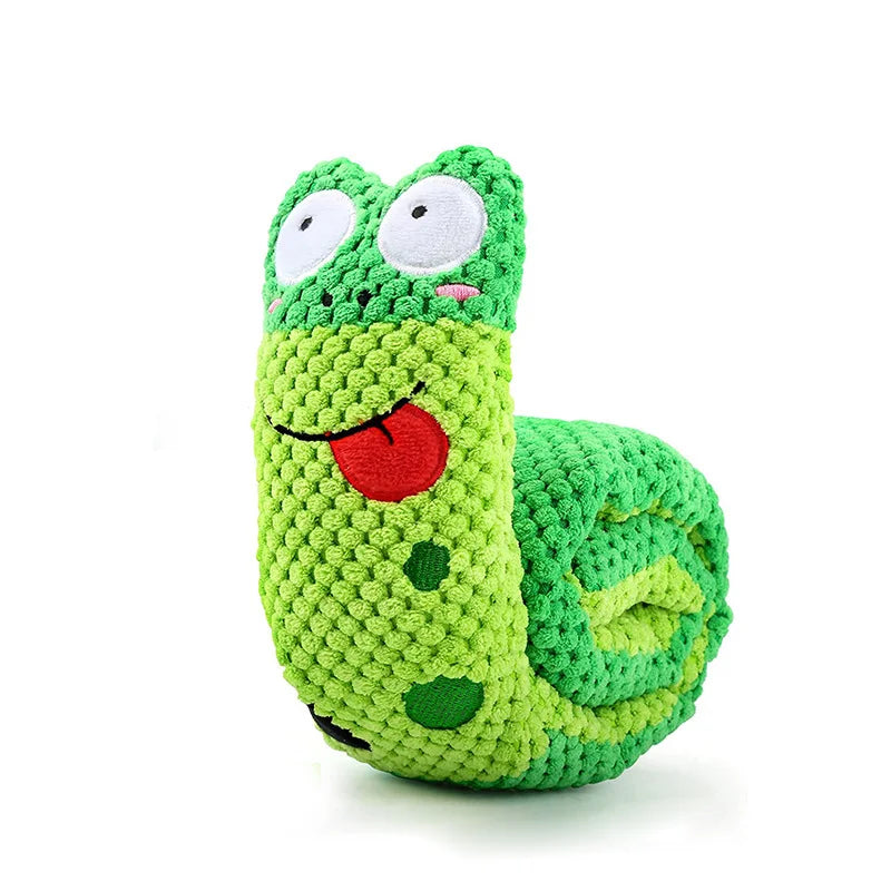 Dog Puzzle Feeder Interactive Toy Indestructible Plush Sound Squeak Puppy Toys For Resistant Foldable Snail Dogs Supplies
