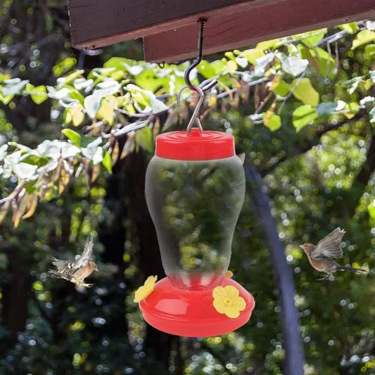480ML Plastic Bird Water Feeder Bottle Hanging Hummingbird Feeder Garden Outdoor Plastic Flower Iron Hook Pet Bird Supplies