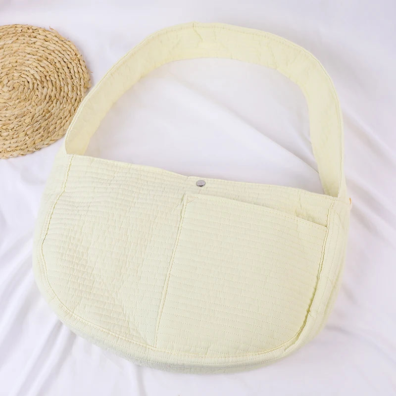Handmade Dog Bag Pet Kitten Carrier Outdoor Travel Handbag Canvas Single Shoulder Cat Bag Sling Comfort Tote Bag Breathable