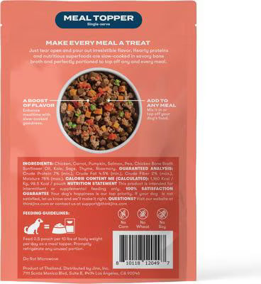 Jinx Chicken & Salmon Homemades Grain-Free Wet Dog Food Meal Topper, 3-oz pouch, case of 8