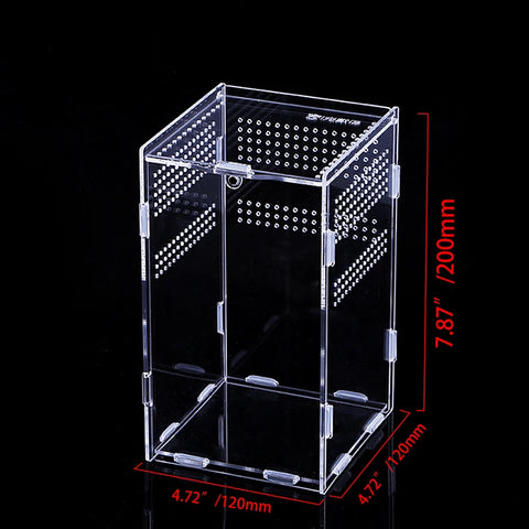 Acrylic Reptile Breeding Box Transparent Terrarium Habitat Insect Spider Lizard Scorpion Feeding Cage Arboreal Enclosure Case