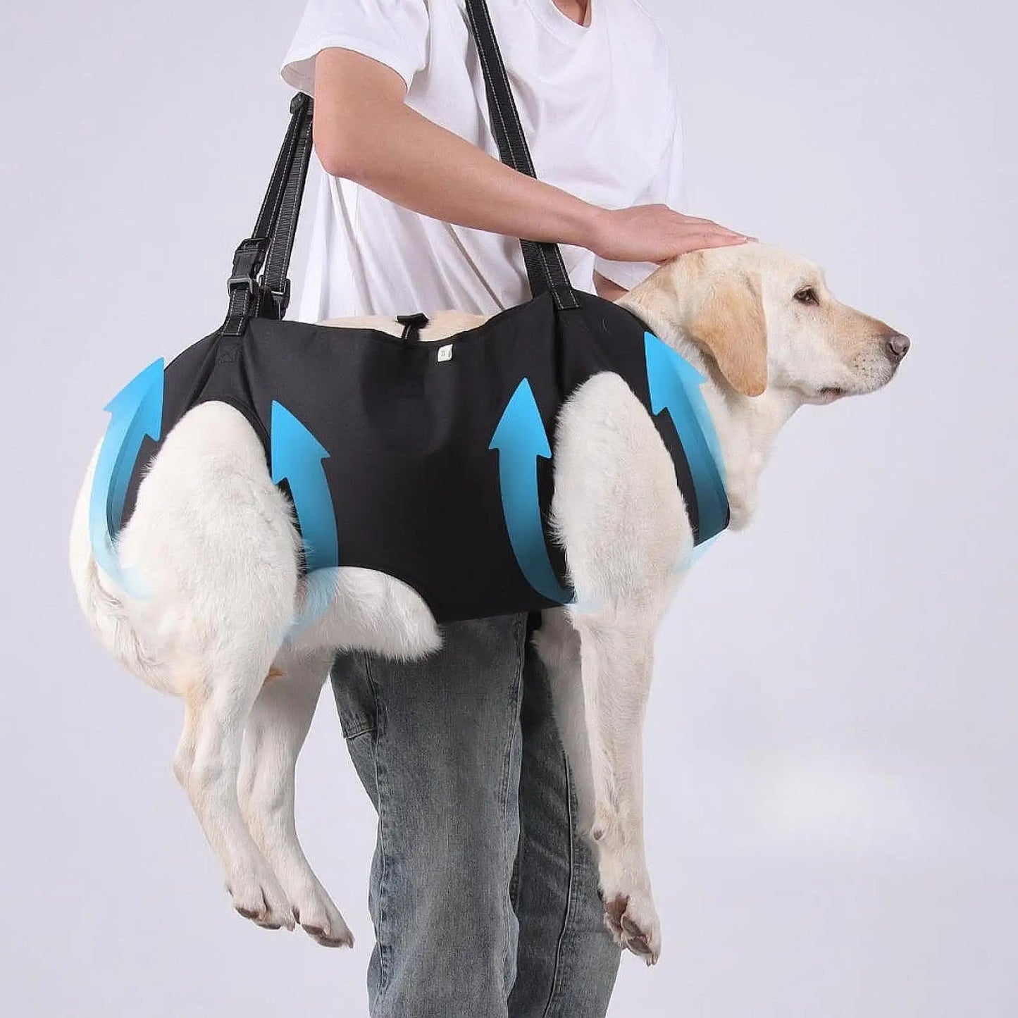 Portable Dog Sling Dog Lift Harness Backpack Carrier for Dog Body Support Rehabilitation Sling Padded for Injured Elderly Dogs