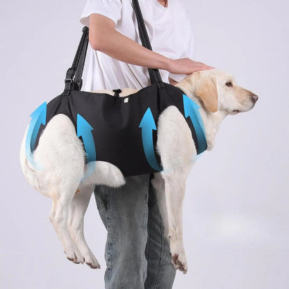 Portable Dog Sling Dog Lift Harness Backpack Carrier for Dog Body Support Rehabilitation Sling Padded for Injured Elderly Dogs