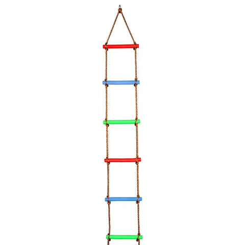 Wooden Rope Ladder Kids Fitness Toy Multi Rungs Climbing Game Toy Outdoor Training Activity Safe Sports Rope Swing Swivel Rotary