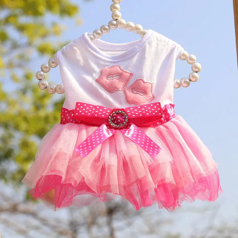 Spring Dog Lace Dress Pet Dog Clothes For Small Dog Party Birthday Wedding  Dress Puppy Costume  Pet Clothes