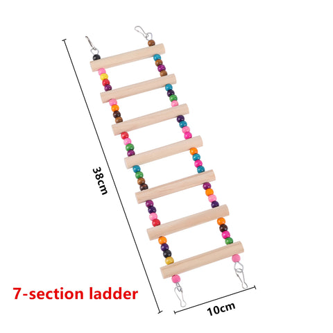 Bird Toys Set Swing Chewing Training Toys Small Parrot Hanging Hammock Parrot Cage Bell Perch Toys with Ladder Pet Supplies 1pc