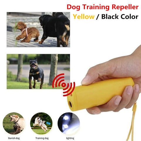 Dog Ultrasonic Anti Barking Device 3 in 1 Dog Training Anti-barking Device with Flash Light Outdoor Pets Dogs Repellent Training