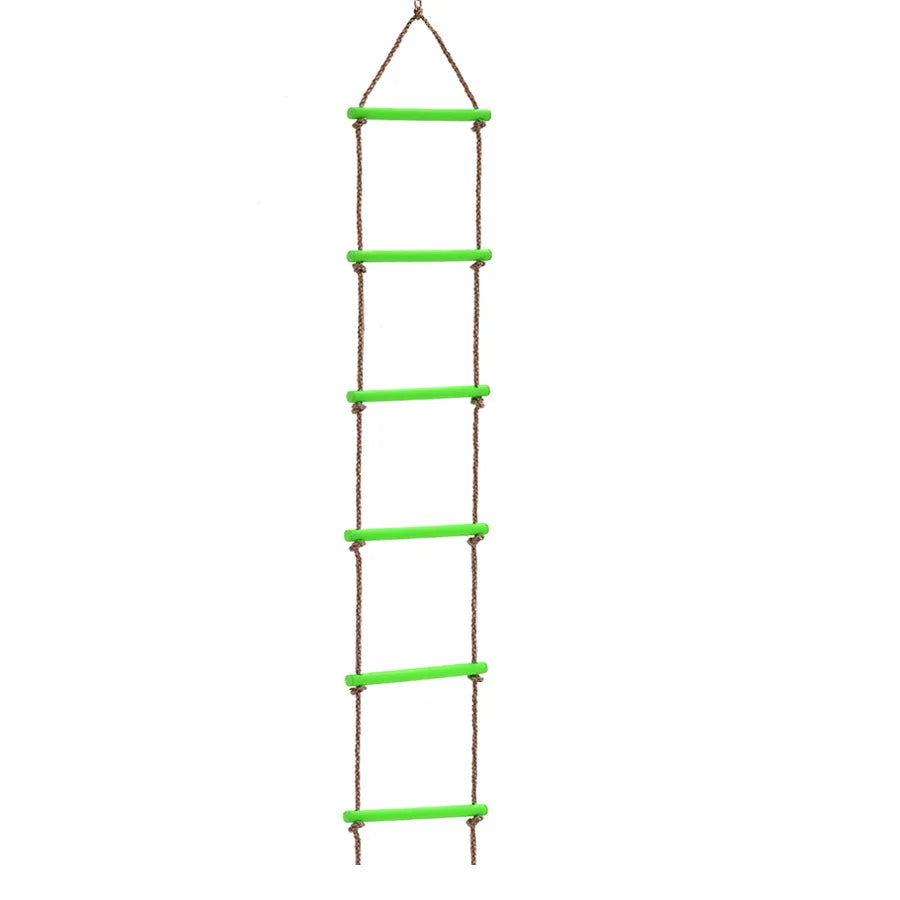 Wooden Rope Ladder Kids Fitness Toy Multi Rungs Climbing Game Toy Outdoor Training Activity Safe Sports Rope Swing Swivel Rotary