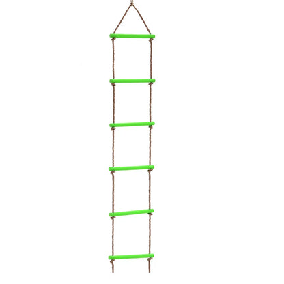 Wooden Rope Ladder Kids Fitness Toy Multi Rungs Climbing Game Toy Outdoor Training Activity Safe Sports Rope Swing Swivel Rotary