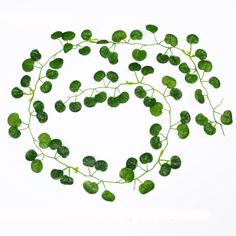 1Pcs/220cm Reptile Vine Leaves Reptiles Terrarium Decor Lizard Chameleons Habitat Climbing Rest Artificial Plants Vine Leaves