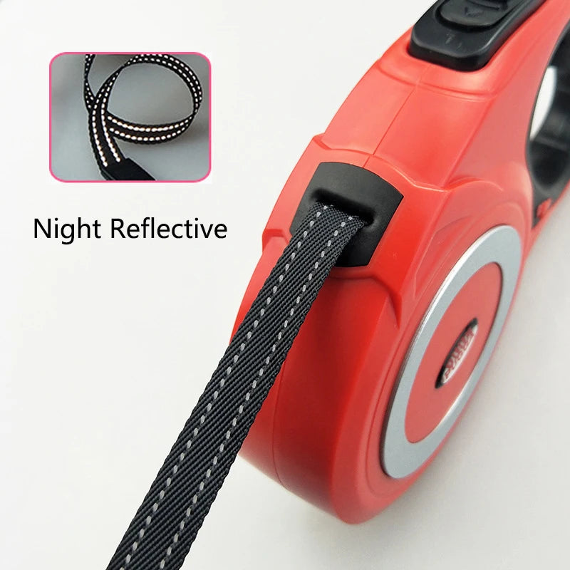 8M 40KG Retractable Big Dog Leash Reflective Nylon Walking Dog Leashes Rope Durable Pet Dog Walking Leads For Medium Large Dogs